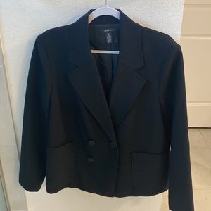 Alfani dark blue double brass blazer.